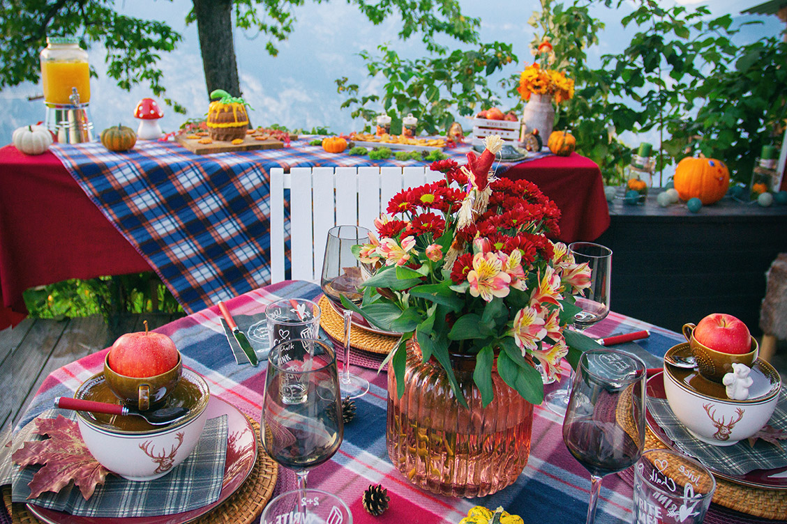 34 herbst gartenparty gartenfest skandinavien styl Terrasse tischdeko tischdekoration lucinacucina