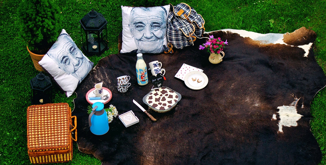 Garten-Kuh-Picknick